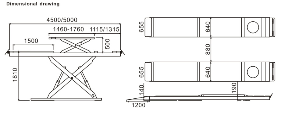 CD5040TCC Ultrathin Double Level Scissor Lift for Four Wheel Alignment